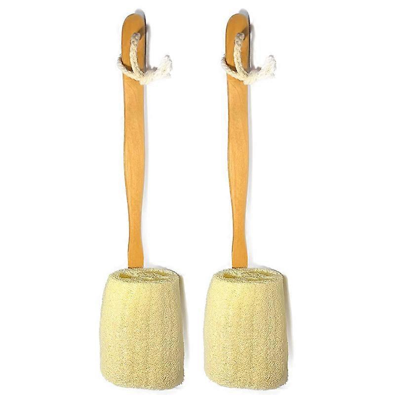 2 Pack Natural Exfoliating Loofah Bath Brush On A Stick