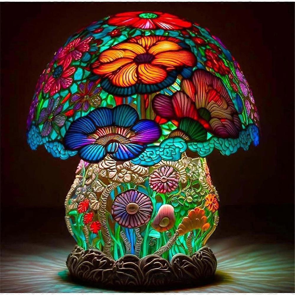 Color Resin Flower Mushroom Series Table Lamp 5.9 inch Table Lamp Night Lamp