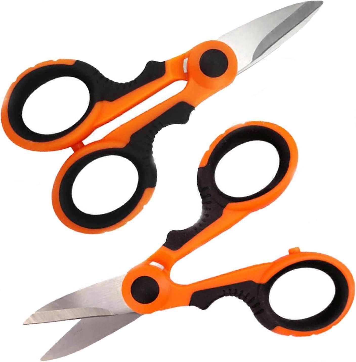 2pcs Fiber Optic Cable Scissors, Electrician Scissors and Cable Stripper, for Multi-Purpose Electrical Scissors for Cut Electrical Cable