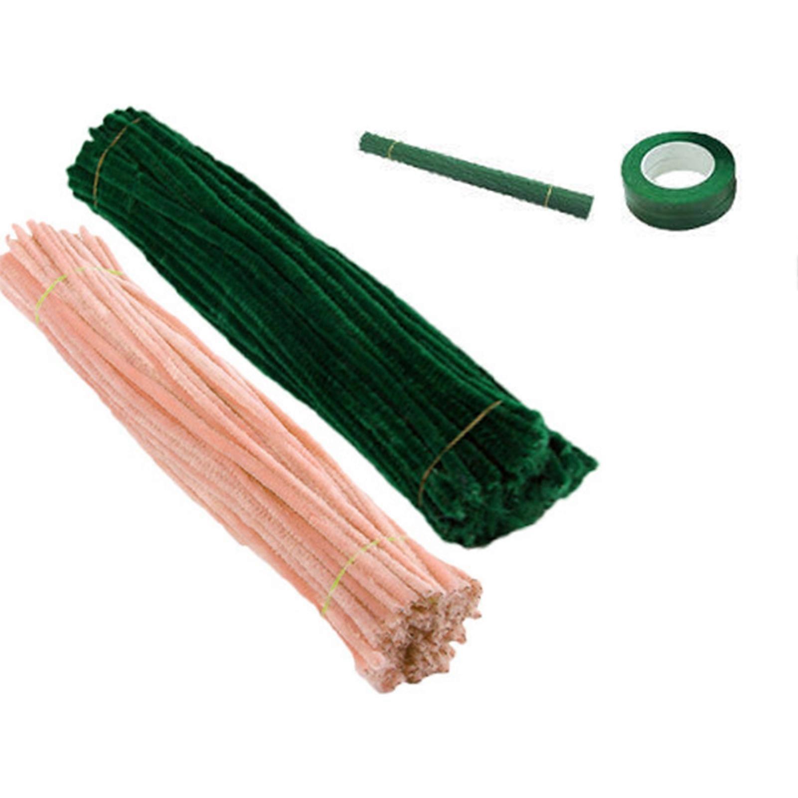 1 Set Pipe Cleaners Crafts Flexible Bendable Wire Colorful Chenille Stems DIY Tulip Bouquet Making Kit Kids Girl DIY Flower Art Project Craft Supplies
