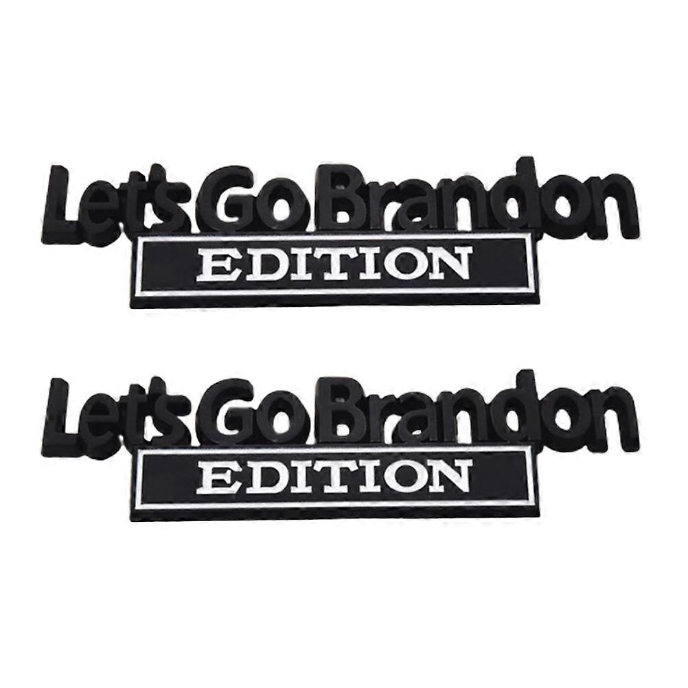 2Pcs Lets Go Brandon Car Side Tail Stickers Automotive Metal Decal Car Styling Decoration Accessories
