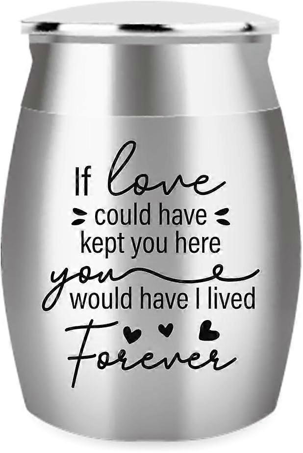 1Pc 1.57 Inch Small Keepsake Urn for Human Ashes or Pet Ashes Ment Mini Funeral Urn with Velvet Pouches and Text Design - If Love Could Have Kept You