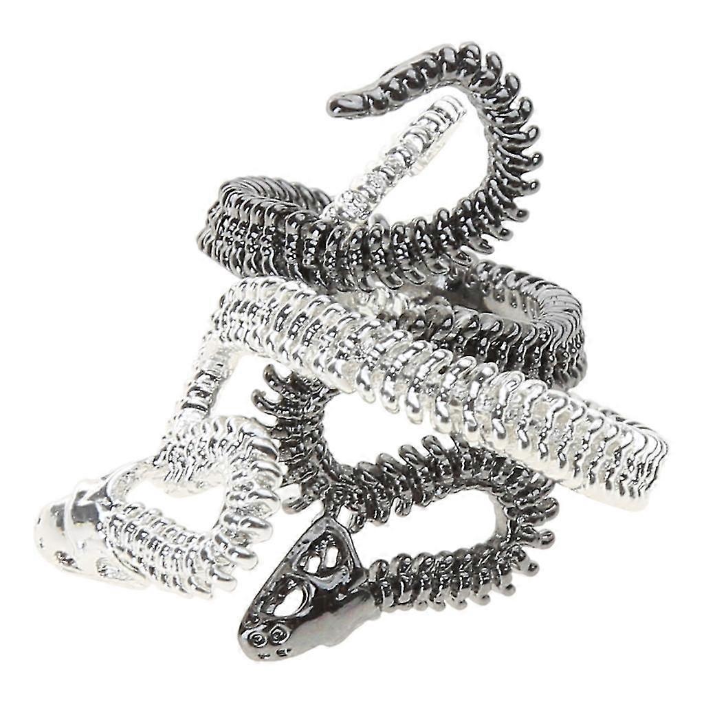 2 Pcs Ins Cold Wind Niche Snake Bone Ring Vintage Adjustable Open Animal Ring