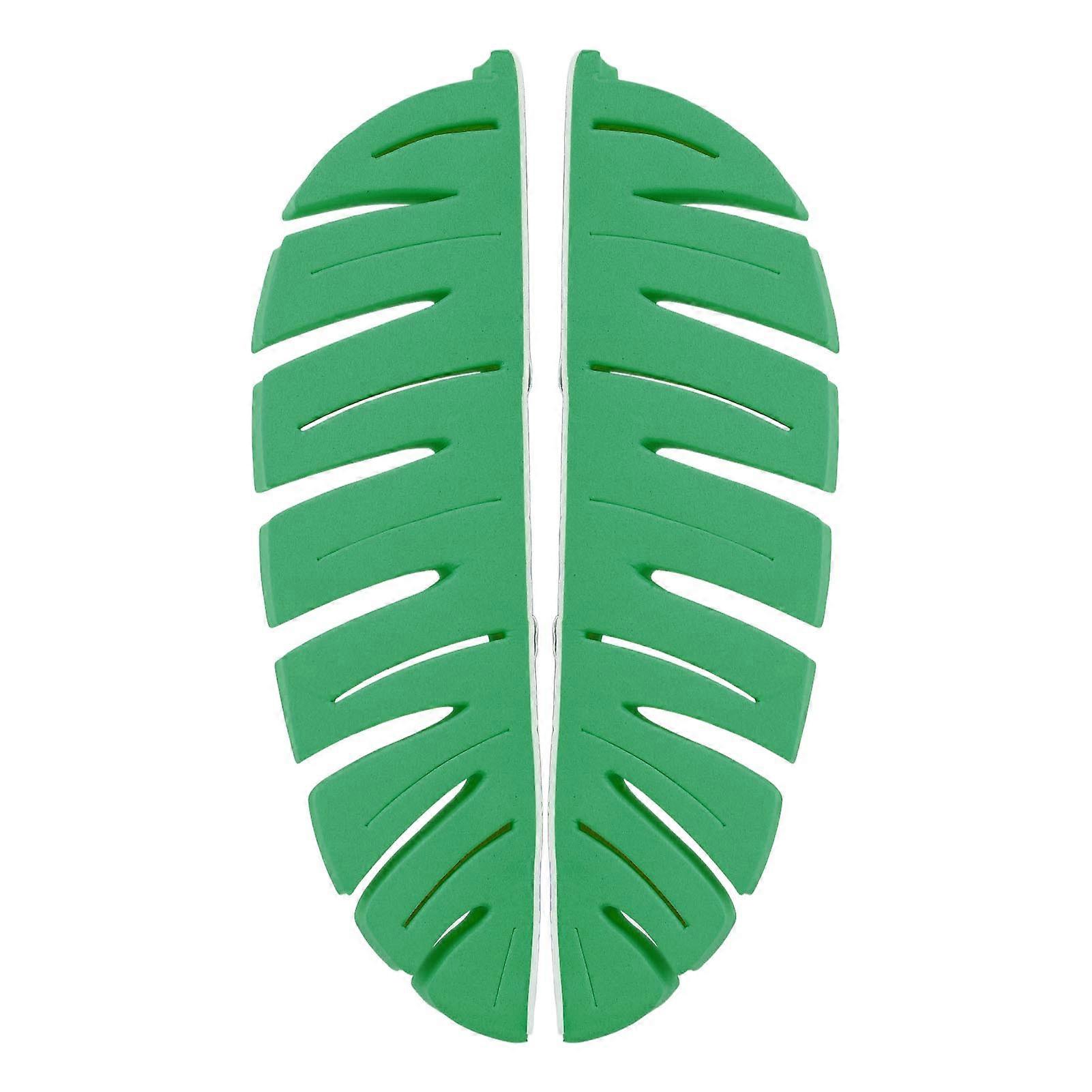 2Pcs Makeup Brushes Drying Rack Leaf Shape Multipurpose Makeup Brush Dryer Holder Stand with Strong Adhesive Green