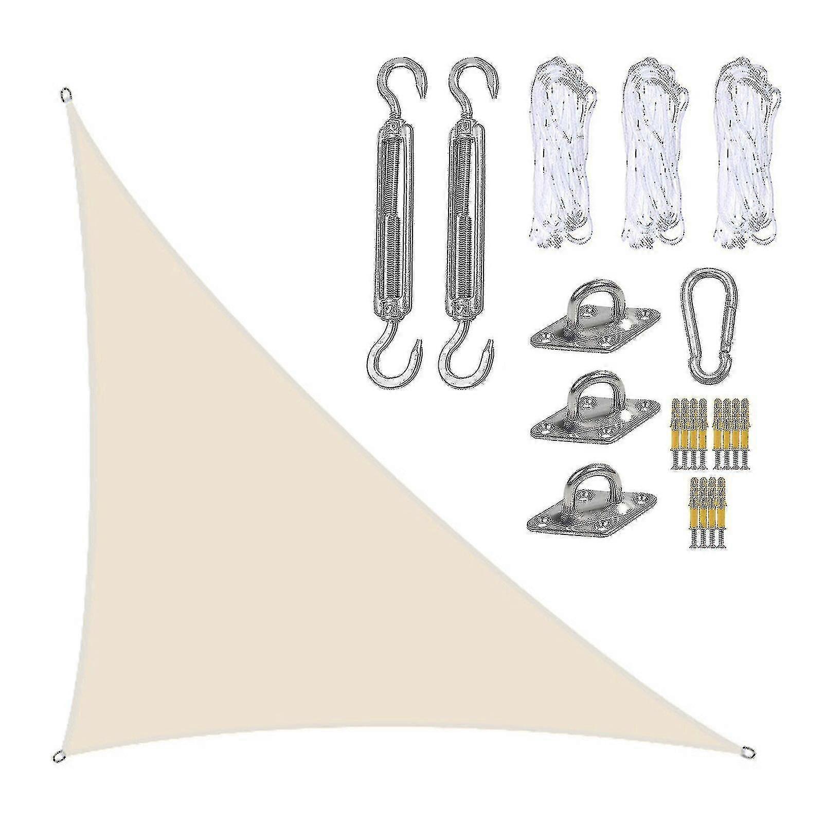 3x4x5m Waterproof Shade Sail Awning Sunshade Triangular Awning-terrace Pool Canopy Triangle For Outdoor Patio Garden Awnings With Fixing Kit Ns2
