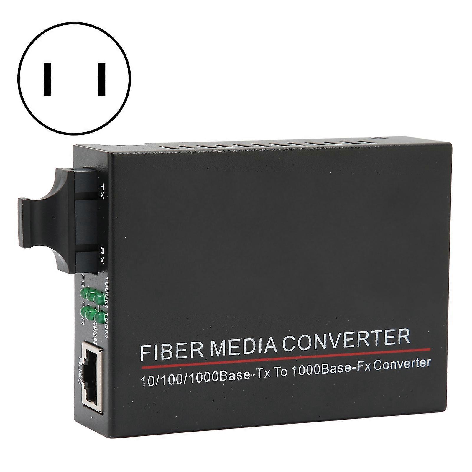 Fiber transceiver TBCMC3602ED20 20km / SC / 1310nm RJ45 Fiberoptisk Router 100240V (US stik)
