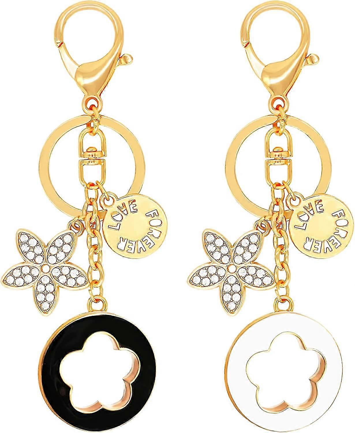 Version coréenne de l’huile dégoulinante incrustée de diamants créative à cinq feuilles d’herbe porte-clés mode fille sac pendentif en métal voiture porte-clés