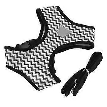 Pet Harness with Reflective Design and Traction Rope for Cats and Small to Medium Dogs