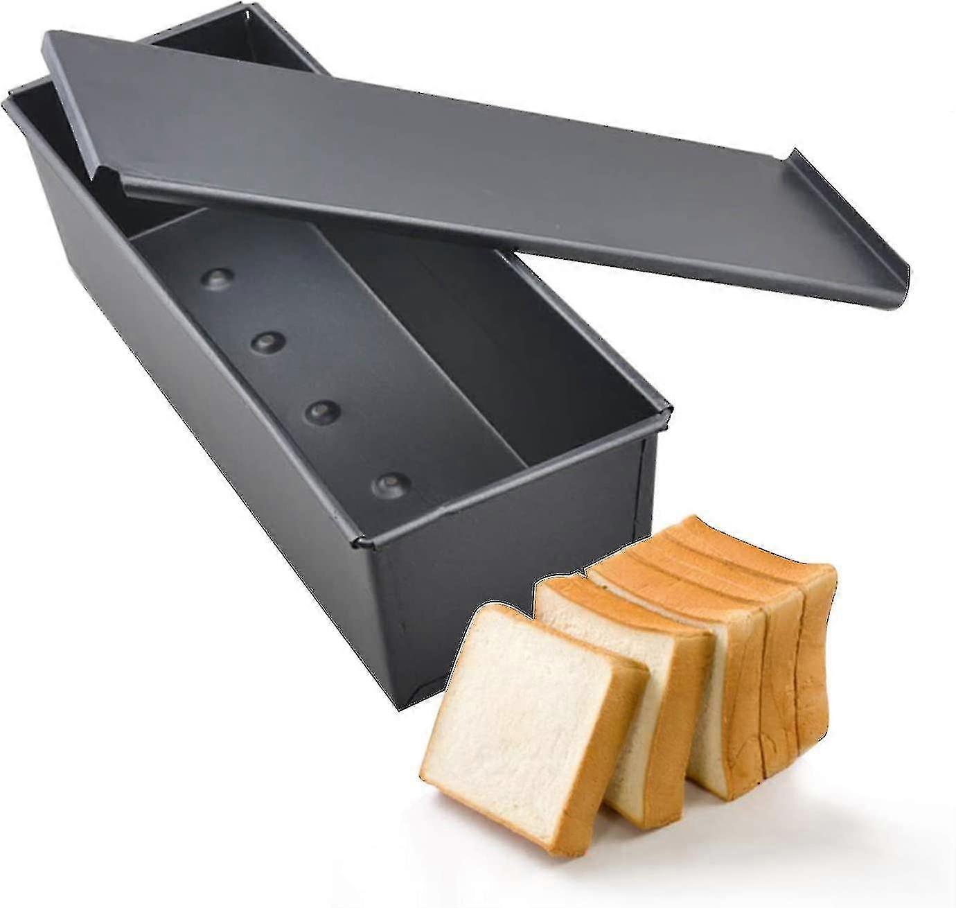 连盖面包盘/烘烤模具 蛋糕 吐司面包模具/不粘吐司盒连盖, 12 x 4 x 3 inch HK