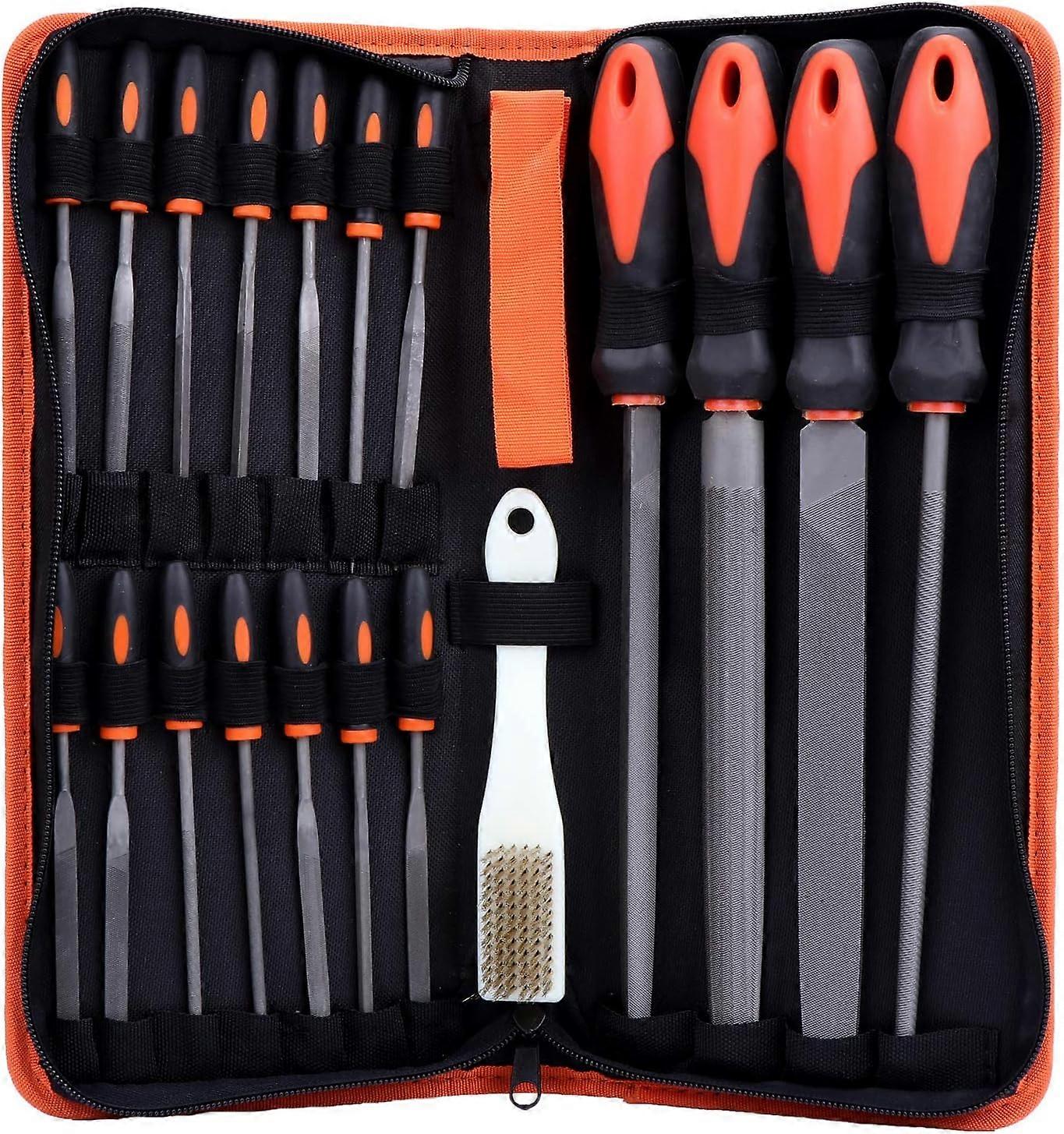 19 pezzi di lime e rastre, set di file a mano, set di file diamantate per falegnameria officina carpentiere-2
