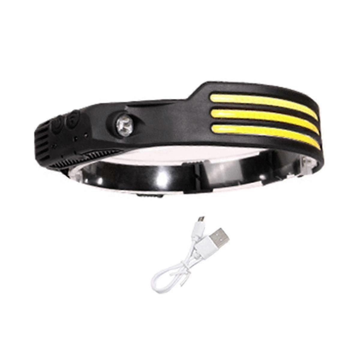 Induction Head Light Lamp Cob Head Light Lamp Headlight Flashlight Usb Rechargeable (white Light)