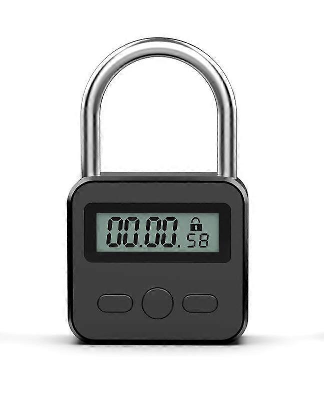 Smart Time Lock, Max 99 Hours Timing Lock with LCD Display Multi-Function Electronic Travel Timer(Metal Gun Color)