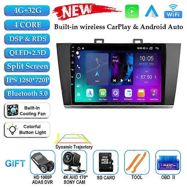 Carplay Android 12 Car Multimedia Player Radio Stereo For Subaru Outback Legacy 2015 2016 2017 2018 GPS Navigation Head Unit DVD