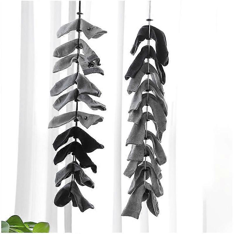 Home Socks Hanging Rope Creative Multi-function Washing Clothes Basket Net 2 Color Multifunctional Drying Socks Lanyard