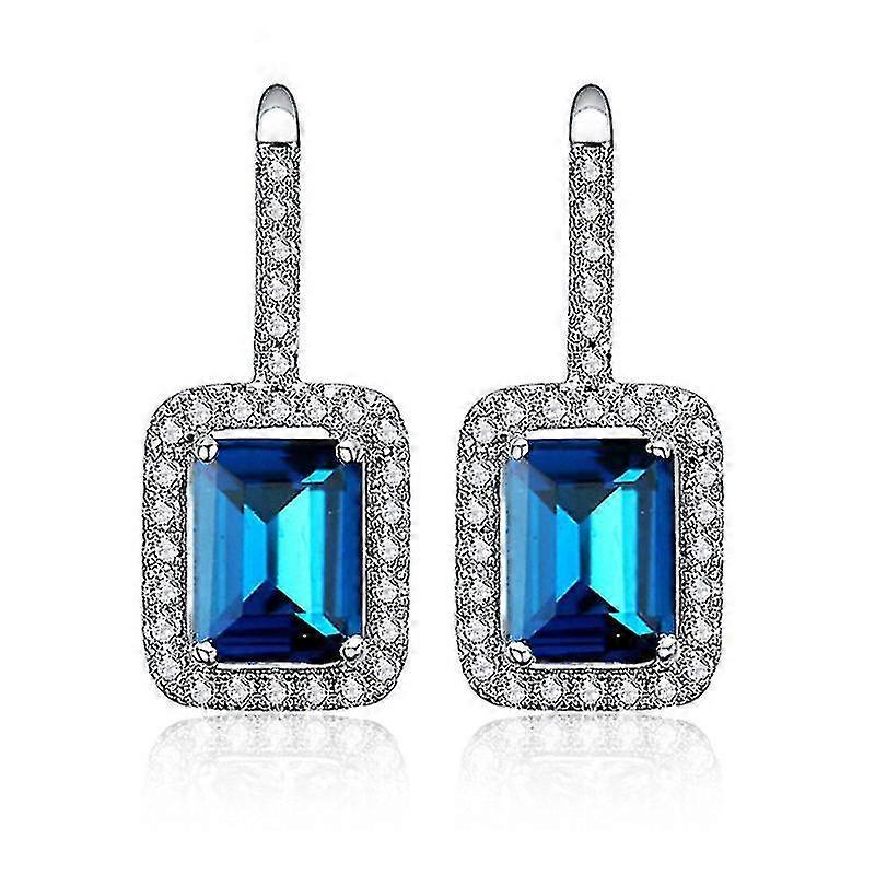 925 boucles d’oreilles silver square cubic zirconia drop