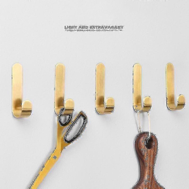 8pcs Self Adhesive Drill Free Brass Hanger Hook--