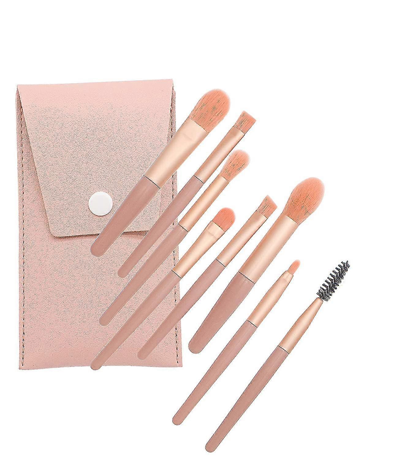 Ensemble de pinceau de maquillage portable, brosse à paupières, brosse à mascara, brosse à paupières, brosse à lèvres, brosse à sourcils, brosse de contour, etc., 8pcs