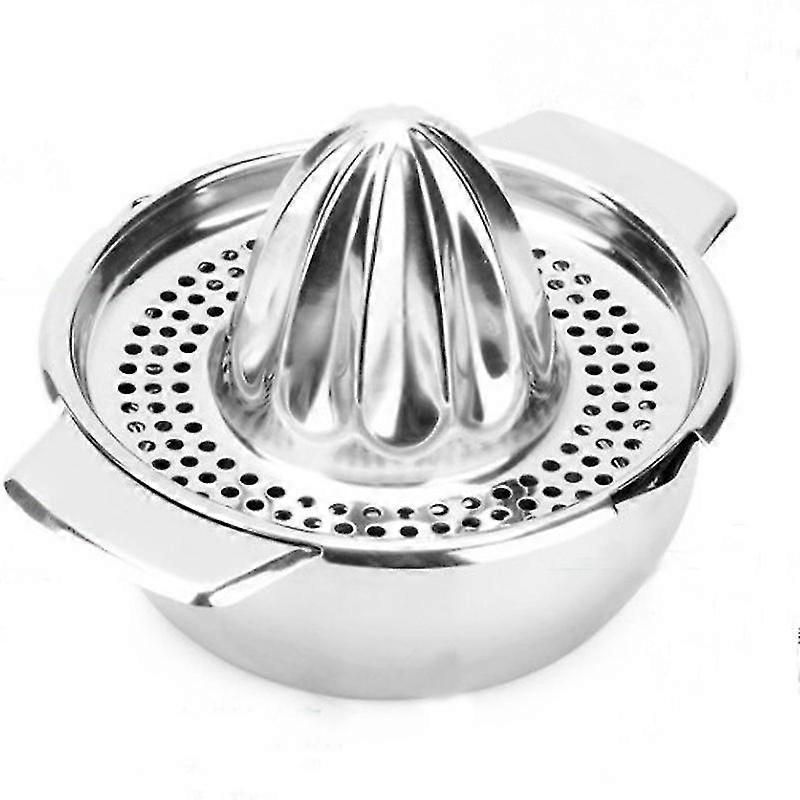 シトラスジューサー、ステンレススチールマニュアルジューサーフルーツレモンライムオレンジスクイーザーボウル付き(1個、シルバー)