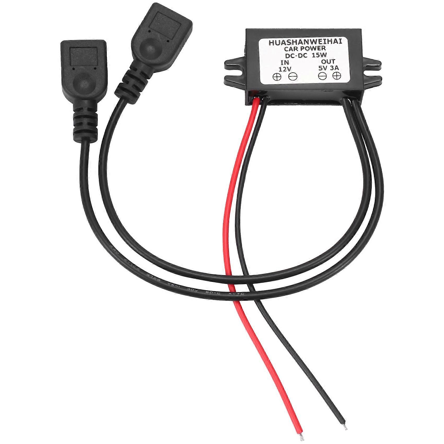 DC Converter 12V to 5V 3A Double 2 USB to Auto Regulator Voltage Step