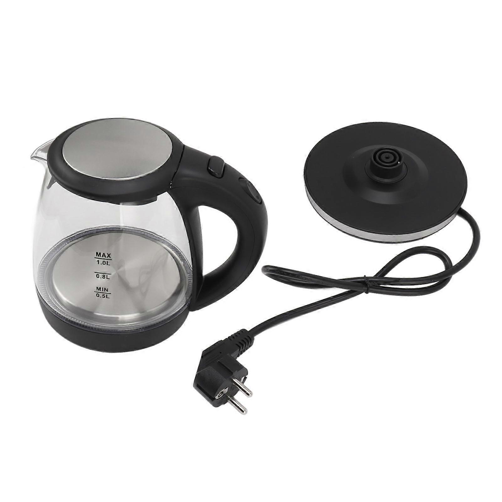 Bollitore elettrico in vetro 2000W ad alta potenza 1L di grande capacità Spegnimento automatico Bollitore per acqua a luce blu 220240V
