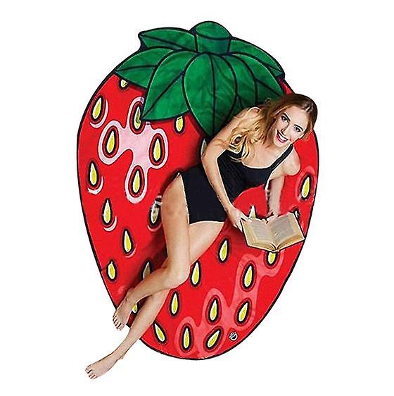 Round Beach Mat Traveling Beach Towel Strawberry Pattern