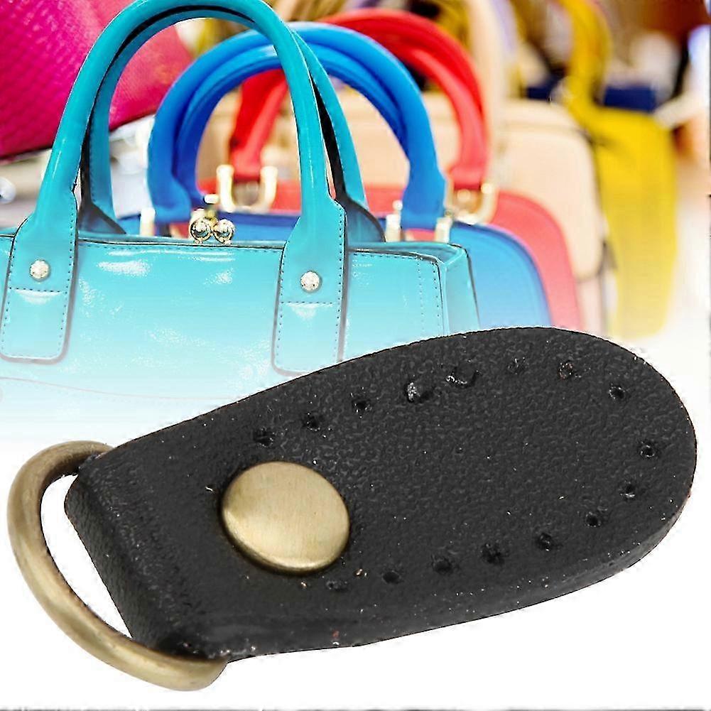 Bag Buckle Set of 4 for DIY Hand Made Sewing Craft Handbag with Bronze Fittings in Black Cow Split Leather
