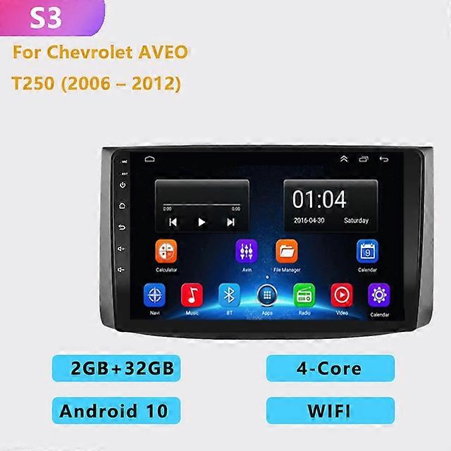 Android 10.0 オートカーラジオ GPSナビゲーション マルチメディアプレーヤー 4G + WiFi Carplayビデオ2din シボレーAVEO T250 2006 - 2012