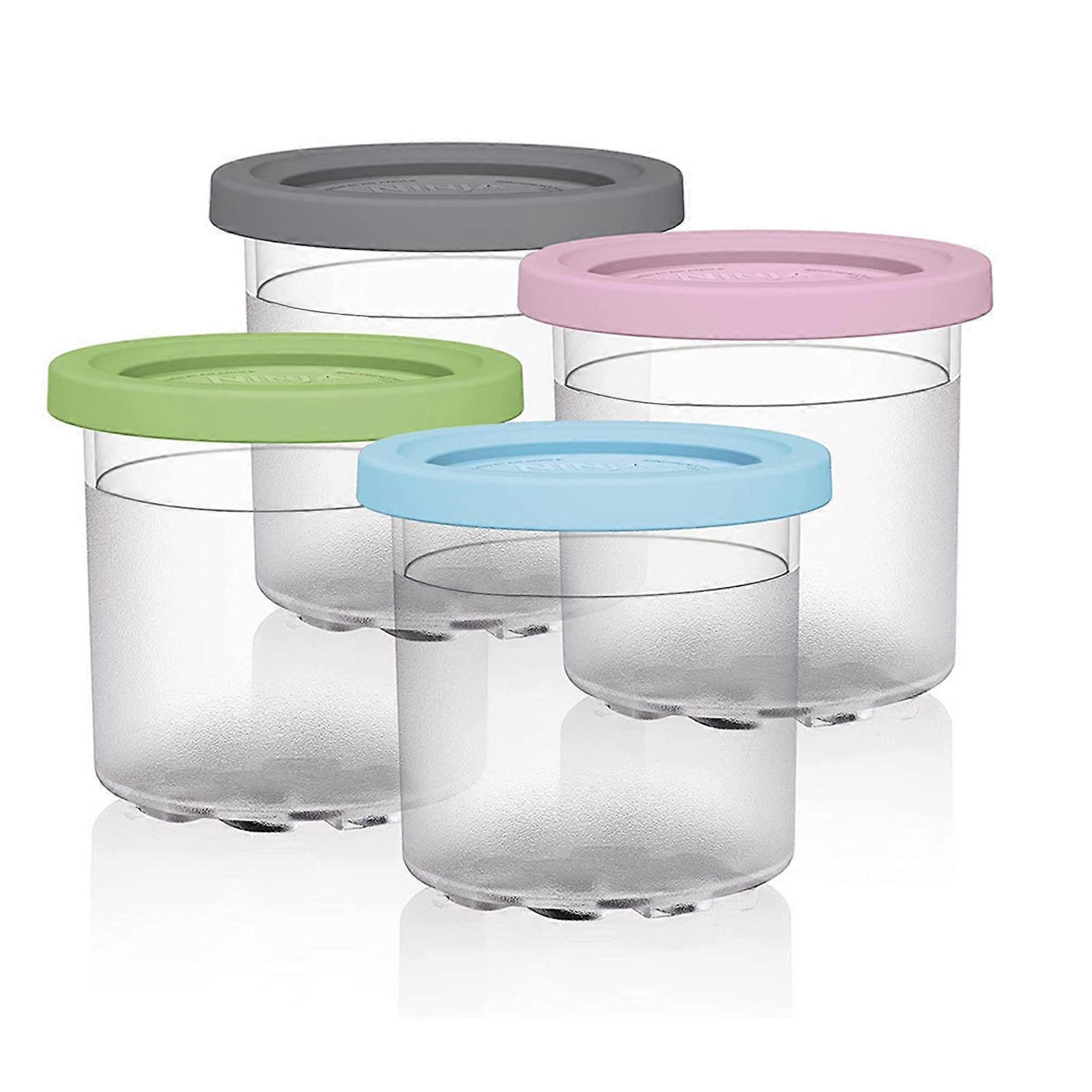 Ice Cream Pints Containers with Lids Replacements for Ninja Creami Pints Ice Cream Maker, Dishwasher Safe