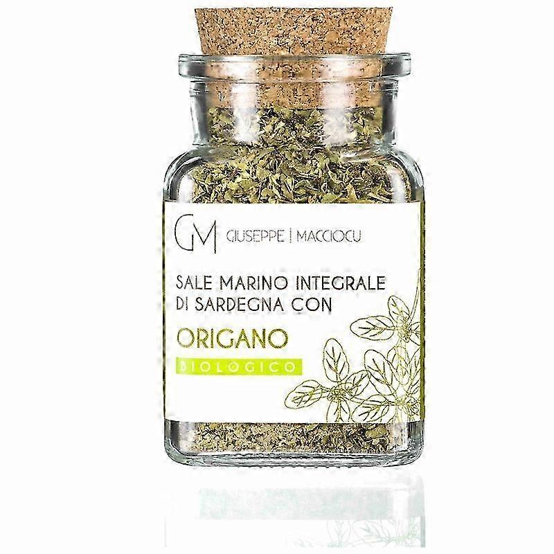 Ongeraffineerd biologisch zeezout + oreganon 80gr pot met kurkdop