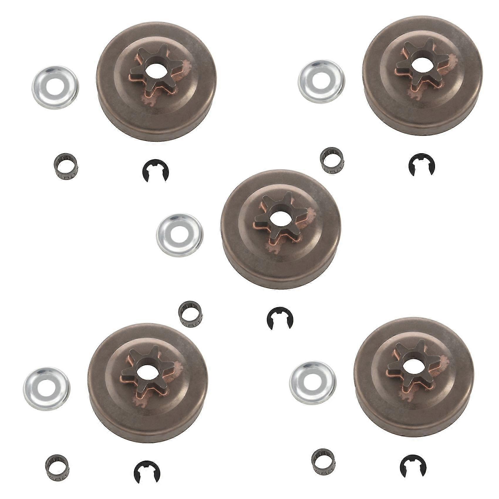 5x 3/8 6t Clutch Drum Sprocket Washer E-clip Kit For Chainsaw 017 018 021 023 025 Ms170 Ms180 Ms210
