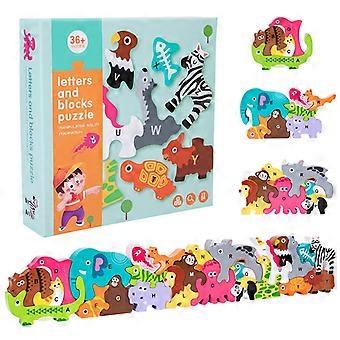 Animal de madeira Jigsaw Puzzle Montessori Crianças Desenhos animados 3D Puzzles Jogos Bebê Aprendizagem Precoce Brinquedos Educativos para Crianças