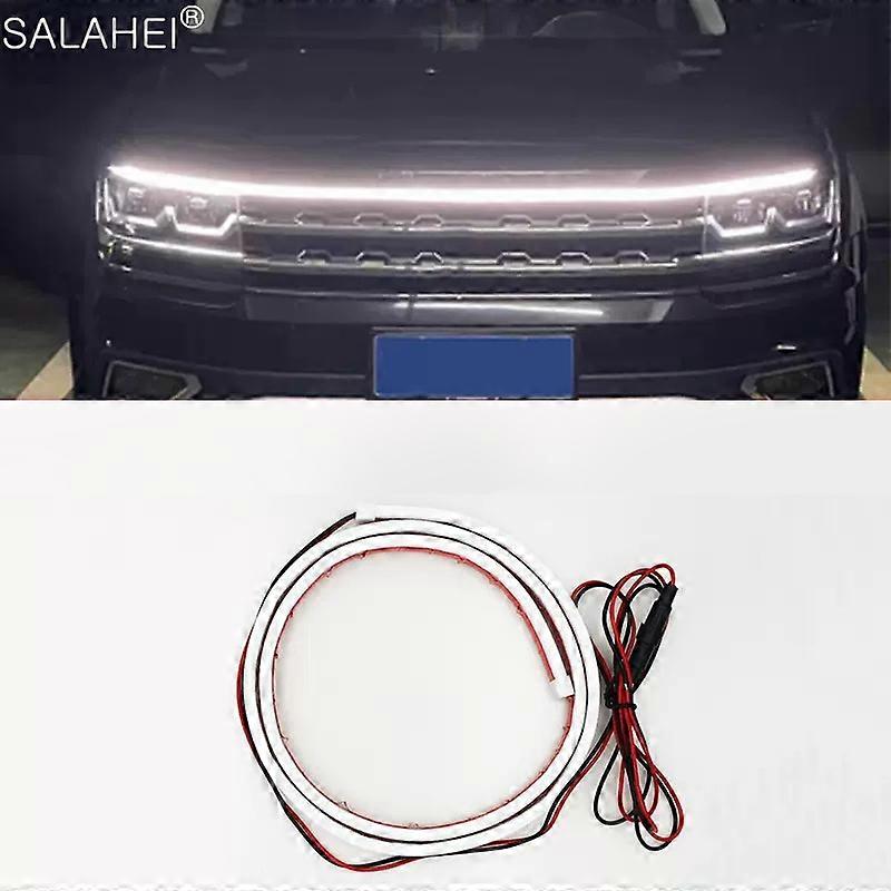 Auto Hood Light Strip Car LED Daytime Running Light Scan Starting 12V DRL Atmosphere Backlight Car Guide Decorative Ambient Lamp