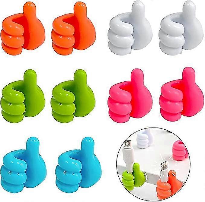 10 Pices Crochet Mural En Silicone Pour Pouce CrAtif Crochets Muraux Multifonctions Mini Pinces Pour CBle De Pouce Auto-AdhSifs Crochet Mural Du P