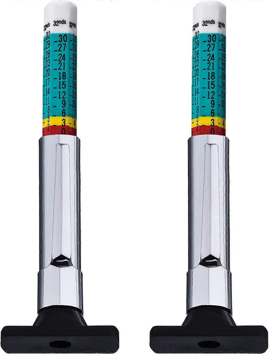 2 Pack Color Tyre Tread Depth Gauge (Green)