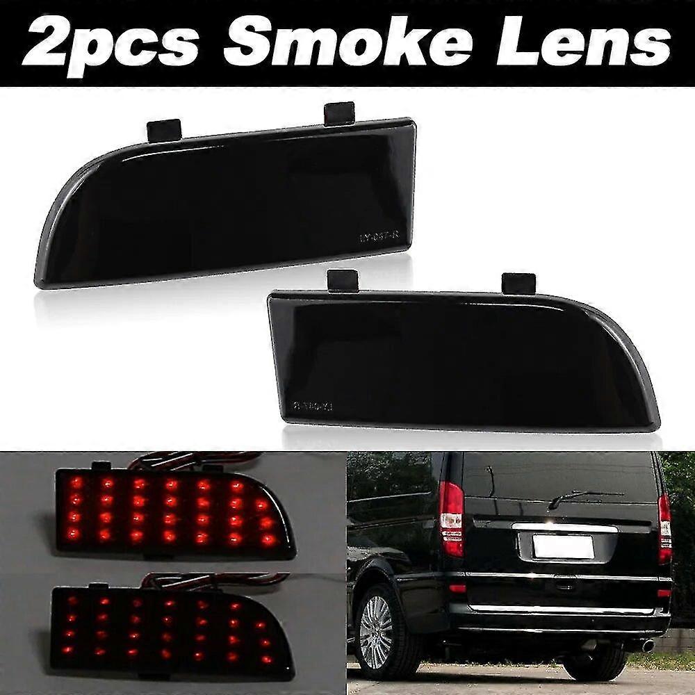 2 pz Led Rosso Posteriore Coda Freno Lampada Paraurti Posteriore Riflettore Luce Per Mercedes Benz W639 Viano Vito 2003-2014 2 lenti fumo