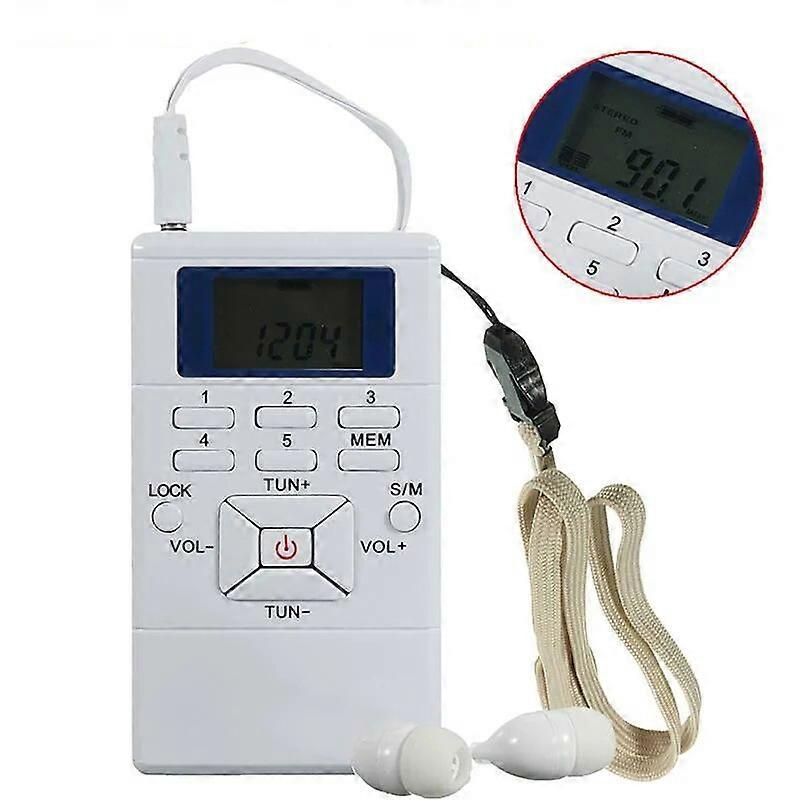 Best Sellers Portable Mini HRD-102  Led Screen FM Radio Receiver Digital Signal Processing of Frequency Modulation With Earphone