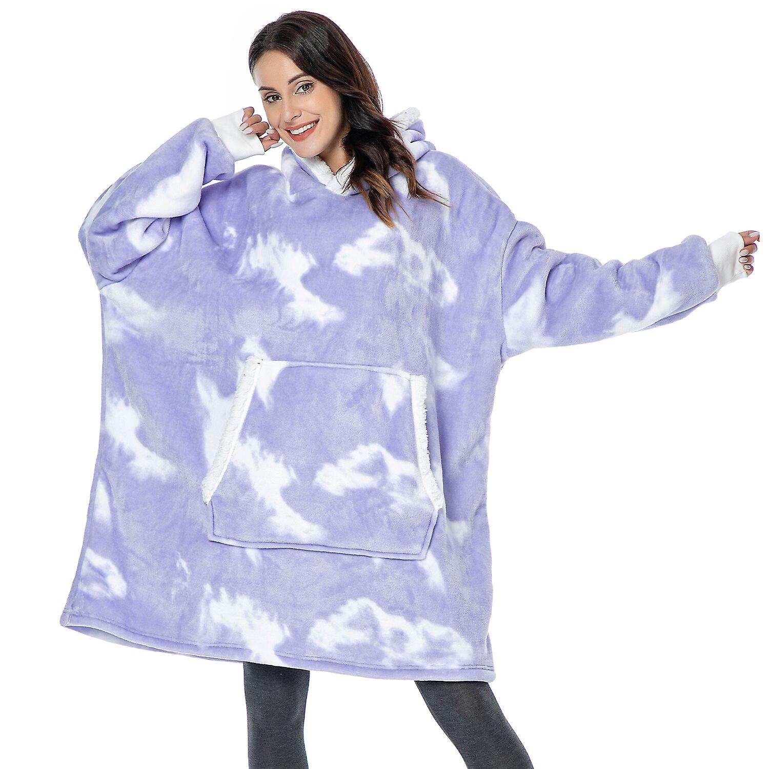 Coperta Con Maniche E Cappuccio Lunga 1,4m - Felpa Oversize Invernale Morbida Sherpa, Con Tasca, Regalo
