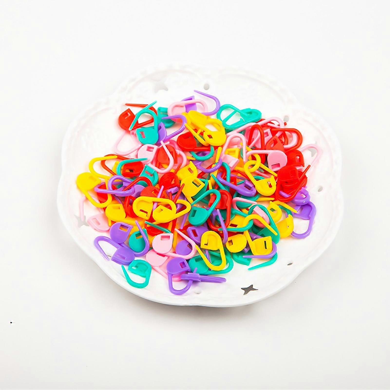 100Pcs/Set DIY Stitch Markers Lovely Colorful Knitting Crochet Locking Stitch Markers for Weaving Lock Loop mengxi