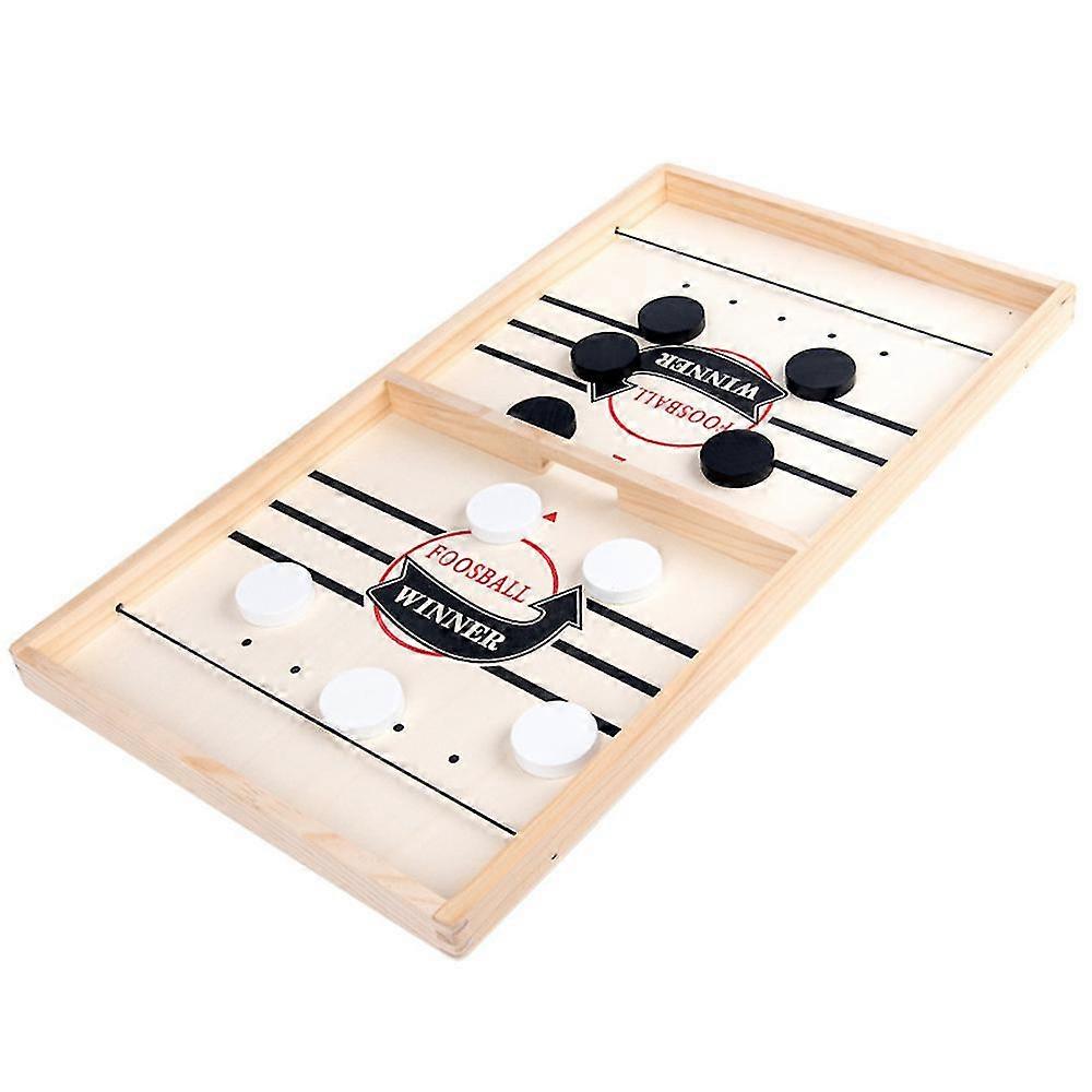 Wooden Bouncing Chess Two-player Catapult Chess Parent-child Interaction Ice Hockey Table Game