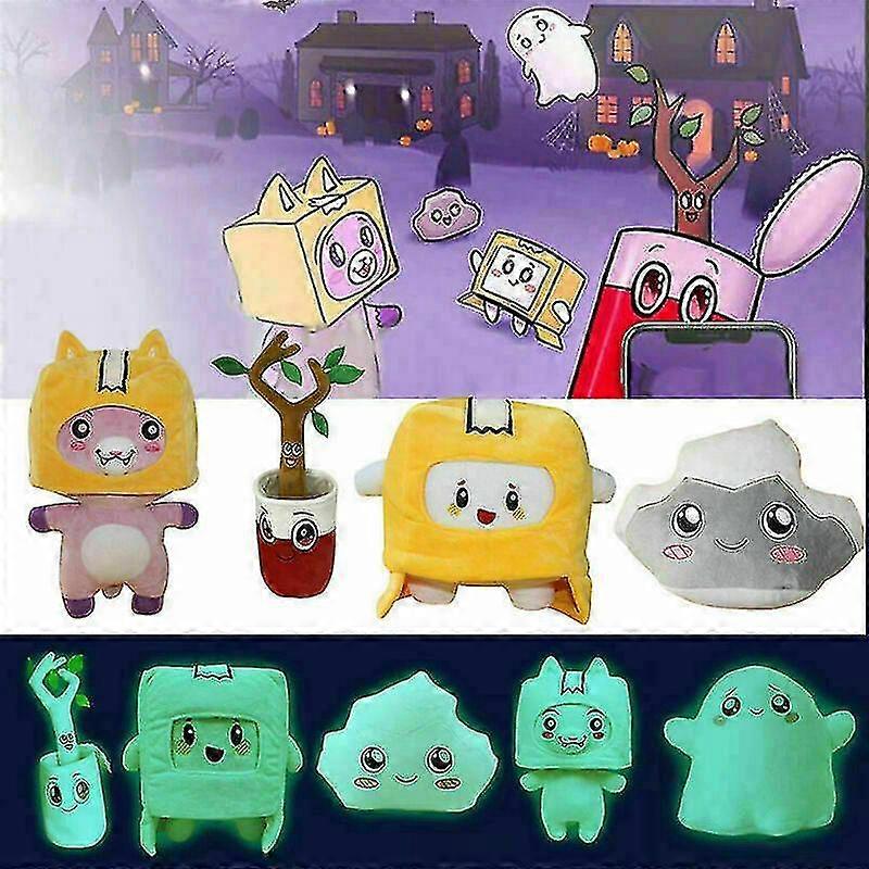 Lankybox Ghosty Plush Doll Glow In The Dark Soft Stuffed Toy Pillow Xmas Gifts