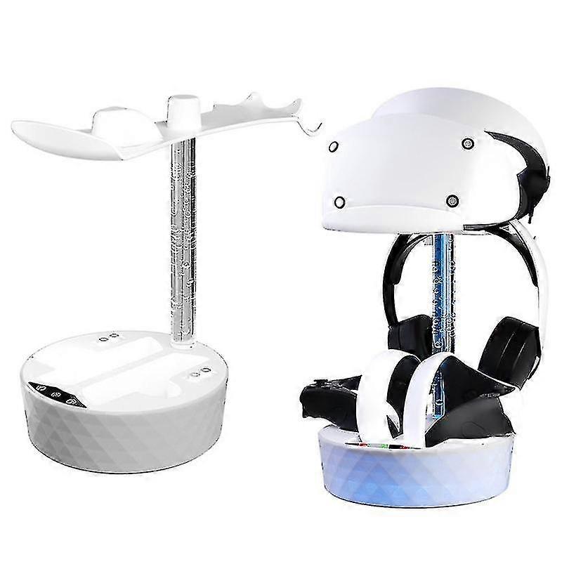 Charging Station For Ps Vr2 With Rgb Light, Vertical Charging Stand Dock Support For Psvr2 Headset Controller Display