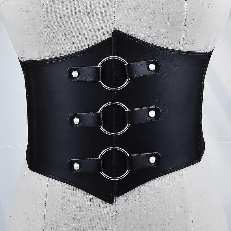 Black Sexy Female Corset Ladies Pu Leather Wide Waist Corset Slim