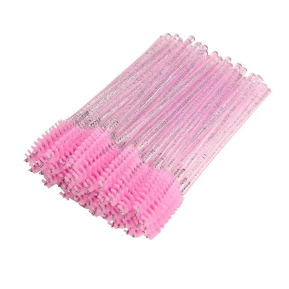 100pcs Mascara Wands Disposable Eyebrow Brushes Applicator Makeup Light Pink