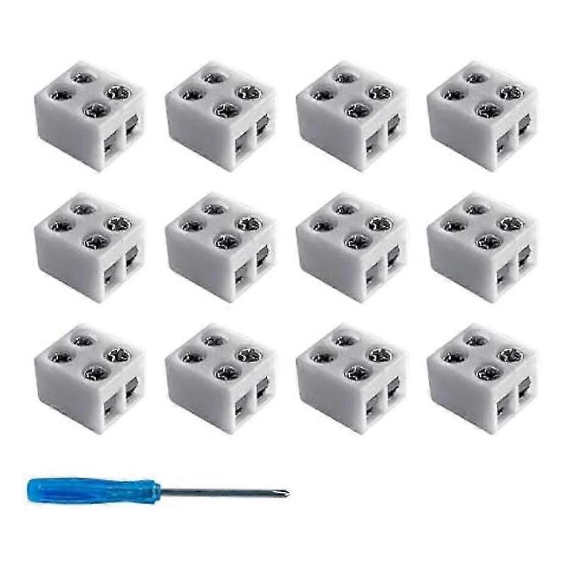 12PCS Led Strip Light Connectors Solderless 2Pin 8mm LED Connectors Strip to Wire for 5-24v Single Color LED Light Tape