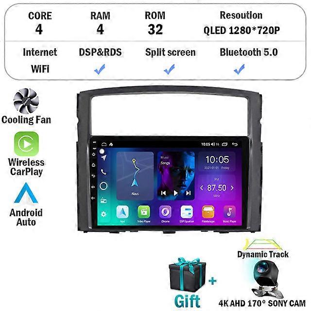Android 12 For Mitsubishi Pajero 4 V80 V90 2006 2007 2008 2009 - 2014 Car Radio Multimedia Video Navigation Player Carplay GPS