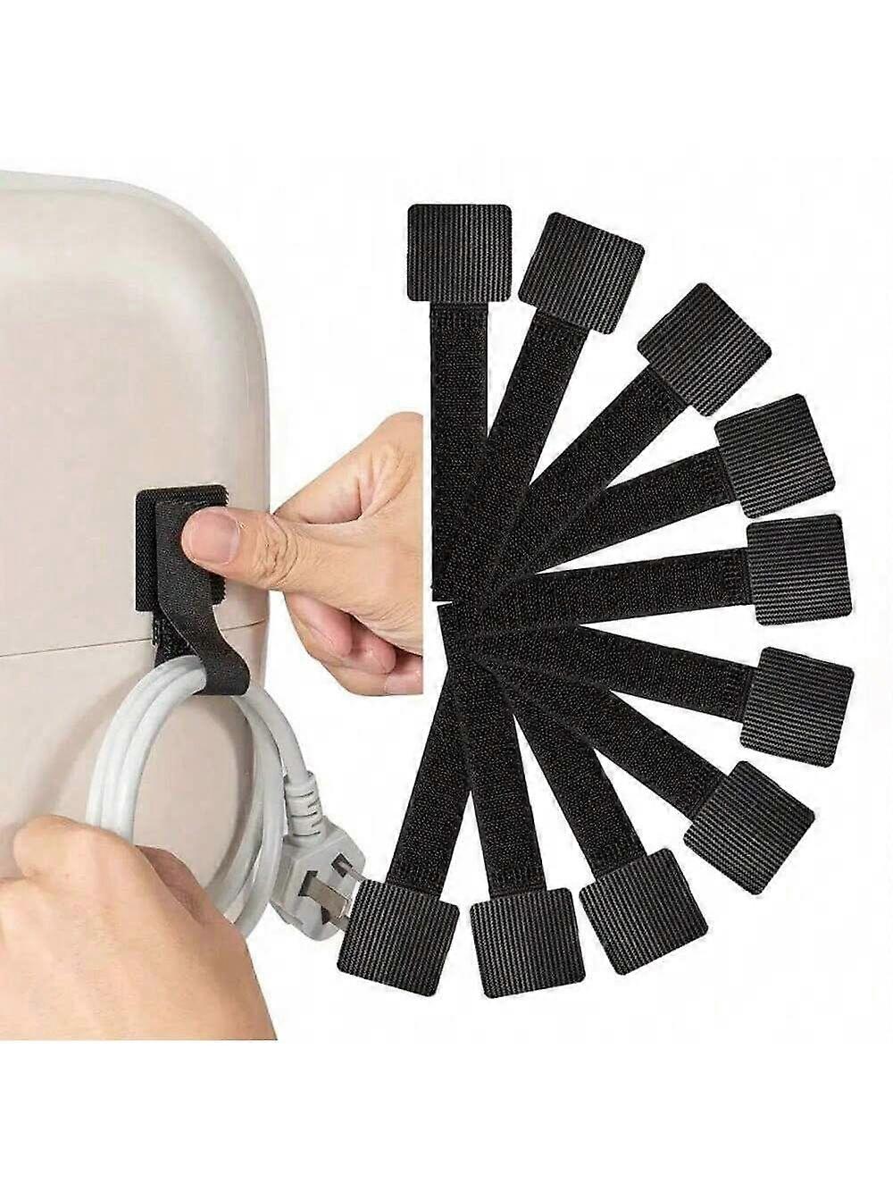 10pcsケーブルタイホルダーファスナークリップオーガナイザー、バック粘着フックとループワイヤー管理