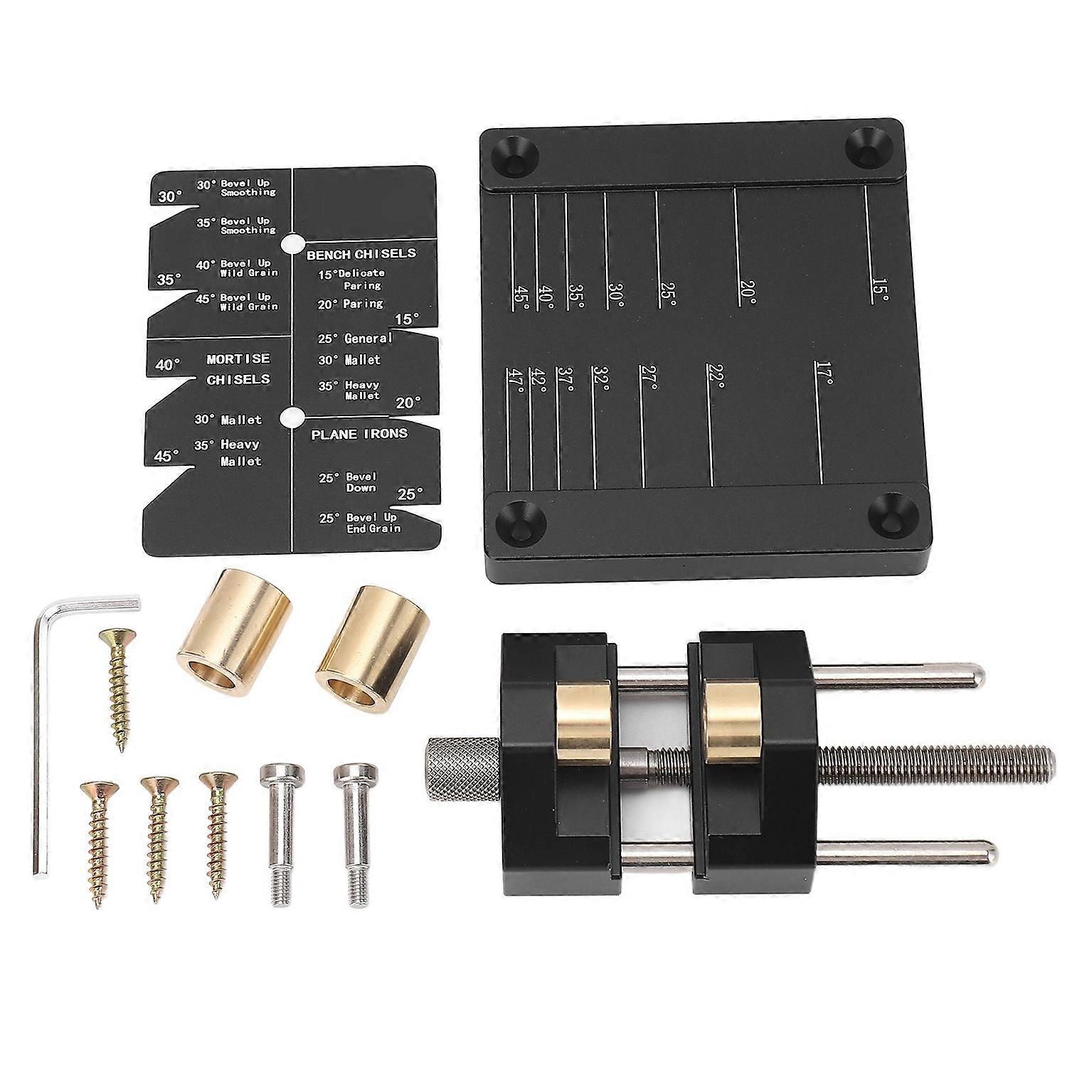 Honing Guide System Woodworking Plane Chisel Sharpening Kit Aluminum Alloy Hand Tool 