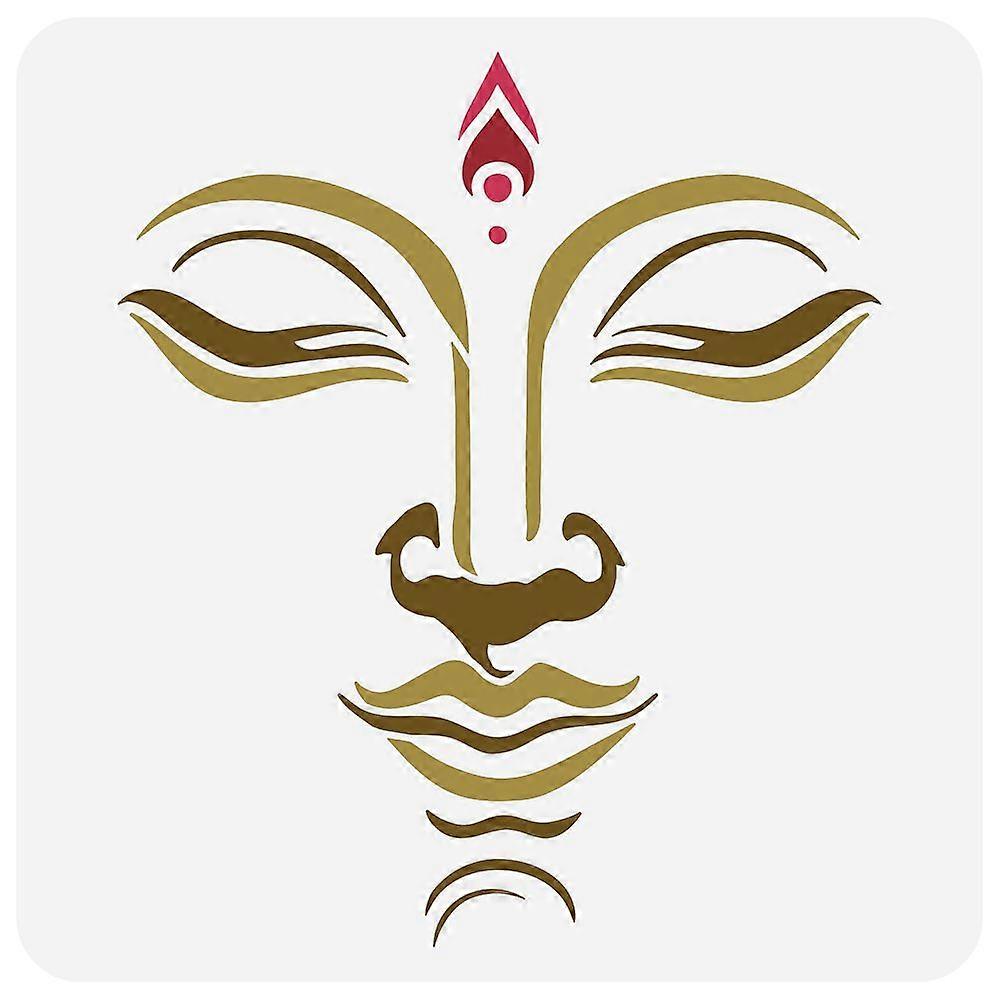 1pc Buddha Face Stencil 11.8x11.8 inch Buddha Face of Serenity Stencils Plastic Buddha Facial Features Patterns Stencil Reusable DIY Art and Craft Ste
