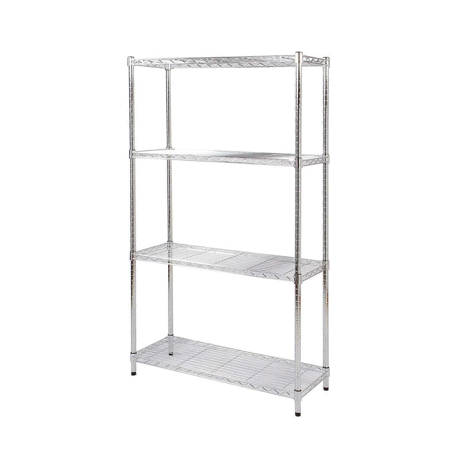 4 Tier Chrome Steel Shelving Rack Storage Organizer Shelf