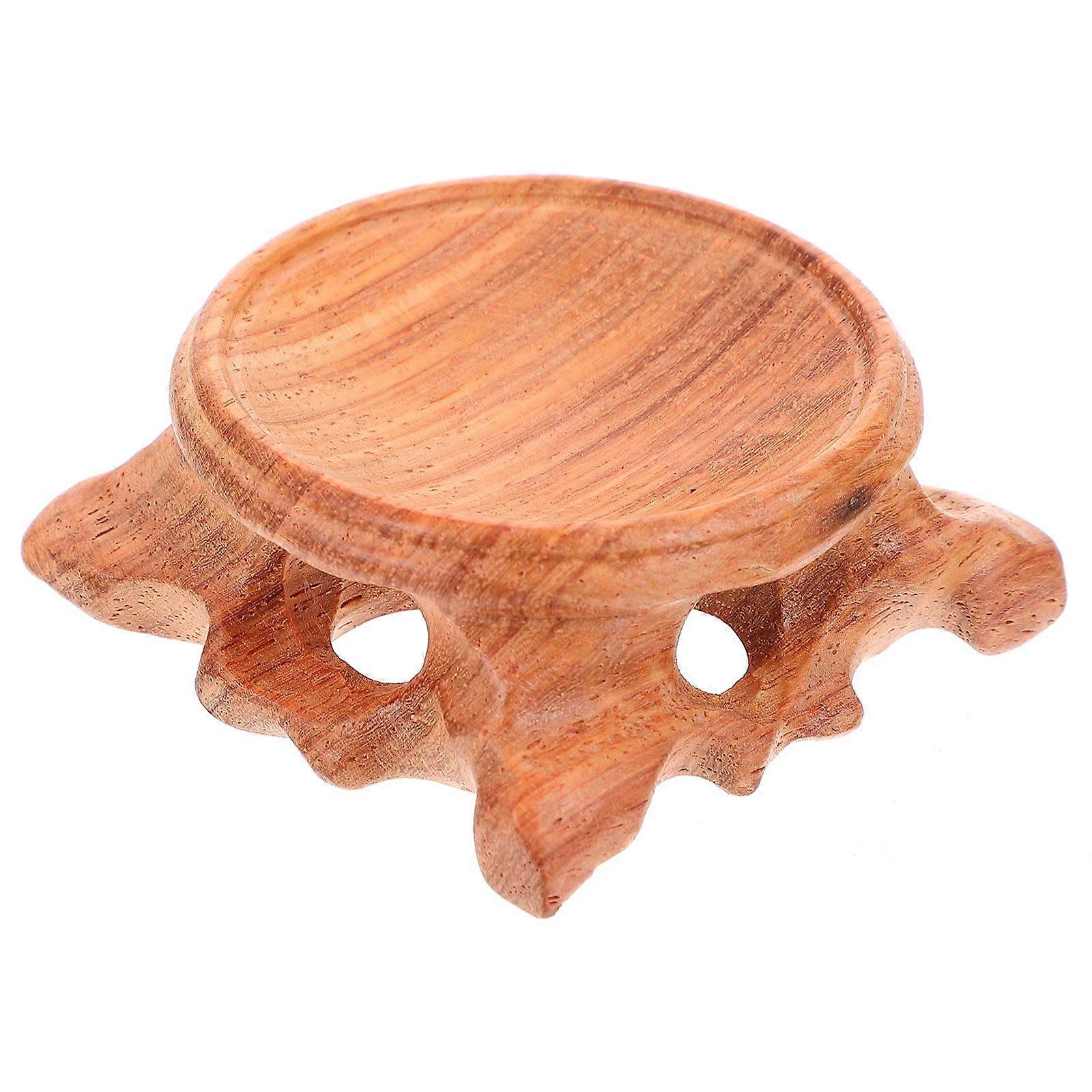 2Pcs Retro Wooden Base Home Simple Gourd Holder Crystal Balls Displaying Stand